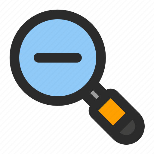 Zoom, out, magnifying glass, magnifier, minus, lens, loupe icon - Download on Iconfinder