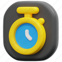 timer, user, interface, ui, button, web, 3d, illustration