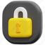 lock, user, interface, ui, button, web, 3d, illustration 