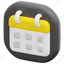 calendar, user, interface, ui, button, web, 3d, object 