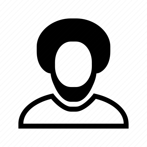 Account, afro, beard, line, man, profile, user icon - Download on Iconfinder