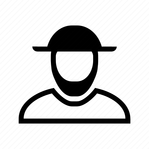 Account, beard, hat, line, man, profile, user icon - Download on Iconfinder