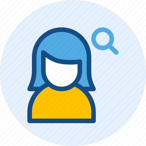 Persona, search, user, women icon - Download on Iconfinder