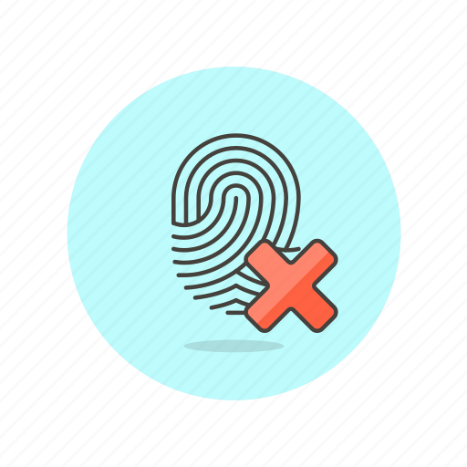 Denied, fingerprint, check, identity, scan, touch, tap icon - Download on Iconfinder