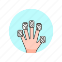 fingerprint, five, gesture, scan, touch, user