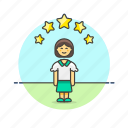 rating, user, avatar, person, profile, star, woman