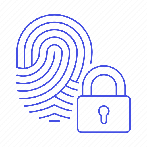 Biometric, fingerprint, identification, lock, padlock, secure, user icon - Download on Iconfinder