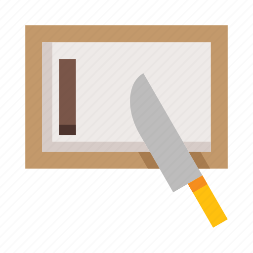 Knife, kitchen, cooking, cutting board, utensils, kitchenware, food icon - Download on Iconfinder