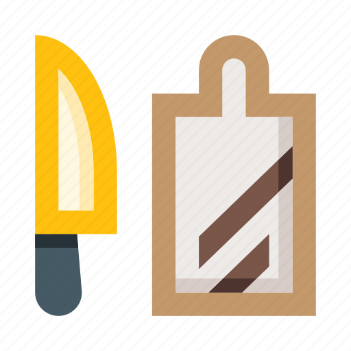 Knife, cutting board, utensils, kitchenware, kitchen, cooking, cook icon - Download on Iconfinder