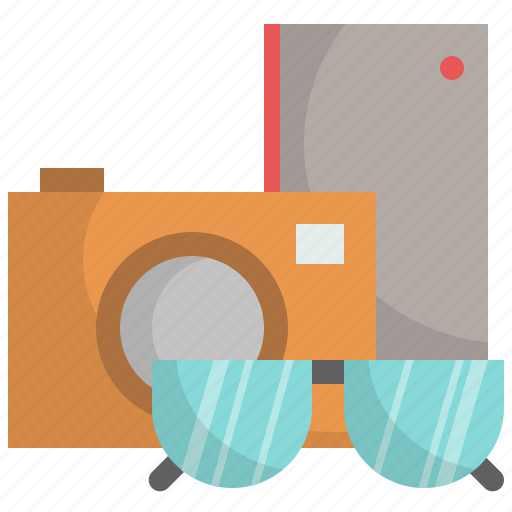 Accessories, camera, pocket, sunglasses, travel icon - Download on Iconfinder