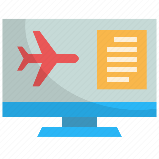 Airline, booking, computer, flight, online, plane, travel icon - Download on Iconfinder