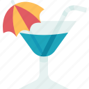 tropical, cocktail, drink, refreshing, beverage