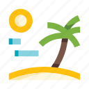 beach, coast, resort, palm, sun, sea, tree