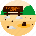 area, forbidden, poop, sign, spots, vacation