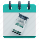 calendar, vaccination, vaccine, medical, appointment, time, and, date, drug, healthcare, 3d, element 