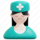nurse, nursing, female, woman, user, avatar, healthcare, and, medical, 3d, element 