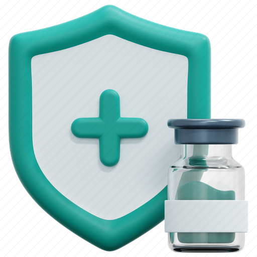 Defense, vaccine, vaccination, shield, safe, protection, healthcare 3D illustration - Download on Iconfinder