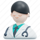 doctor, user, man, avatar, healthcare, professions, and, jobs, vaccine, 3d, illustration 