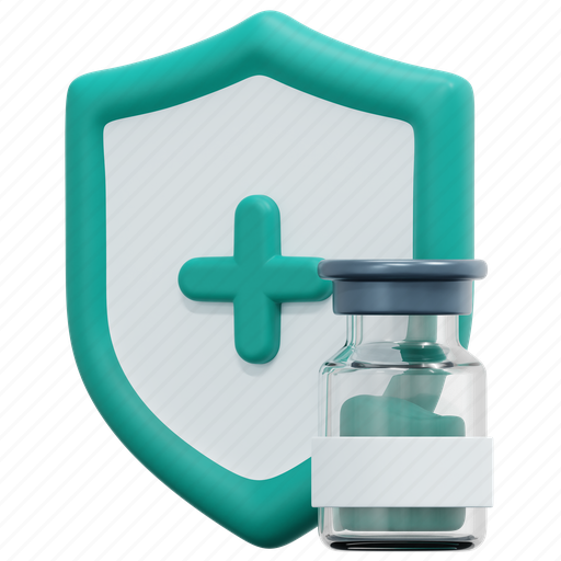 Defense, vaccine, vaccination, shield, safe, protection, healthcare 3D illustration - Download on Iconfinder