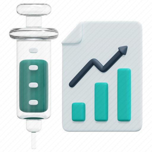 Statistics, bar, chart, stats, vaccination, healthcare, and 3D illustration - Download on Iconfinder