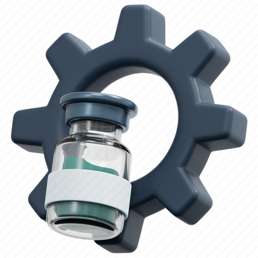 Development, vaccine, medicine, gear, healthcare, and, medical 3D illustration - Download on Iconfinder