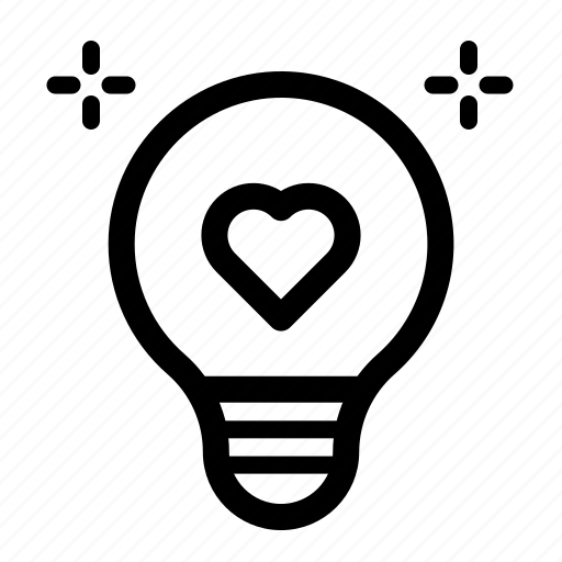 Idea, valentine, bulb, creative, lamp, light, love icon - Download on Iconfinder