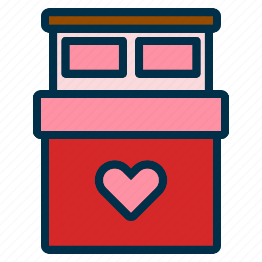 Valentine, bed, sleep, mattress, romantic, wedding, furniture icon - Download on Iconfinder