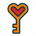 valentine, key, love, heart