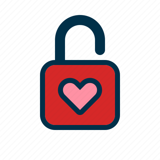 Valentine, lock, love, padlock, security, heart, romantic icon - Download on Iconfinder
