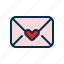 valentine, message, love, letter, envelope, mail, heart 