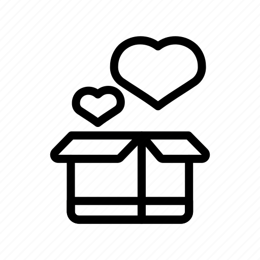 Heart, box, gift, shaped, surprise icon - Download on Iconfinder