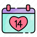 calendar, valentine, valentine&#x27;s day, 14 february, heart, holiday, date, 14th, event