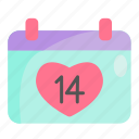 calendar, valentine, valentine&#x27;s day, 14 february, heart, holiday, love, date, event