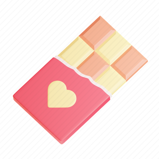 Chocolate, valentine, favorite, heart, love, romantic, gift 3D illustration - Download on Iconfinder