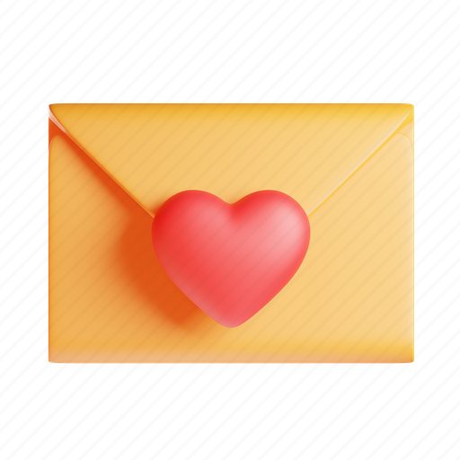 Love, letter, valentine, wedding, communication, message, romantic 3D illustration - Download on Iconfinder