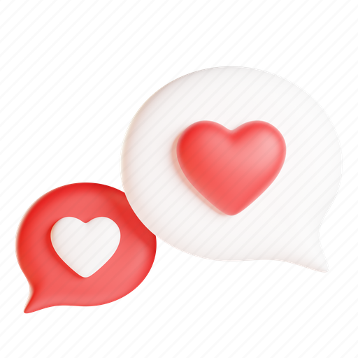 Love, chat, valentine, talk, wedding, communication, message 3D illustration - Download on Iconfinder