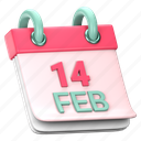 reminder, love, february, heart, date, calendar