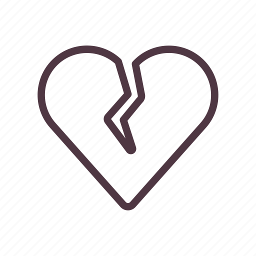 Broken heart, feeling, outline, valentine icon - Download on Iconfinder