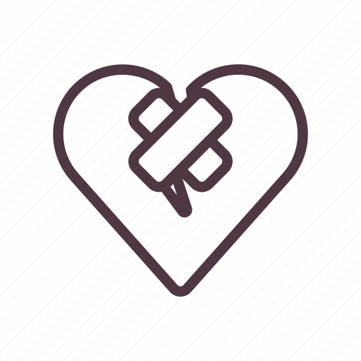Broken heart, heal, love, outline, relationship, valentine icon - Download on Iconfinder