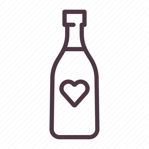 Bottle, celebrate, heart, liquor, love, valentine, wine icon - Download on Iconfinder