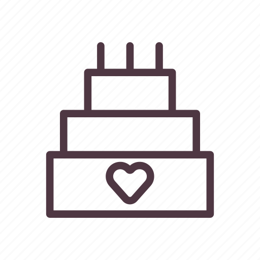 Anniversary, cake, heart, romantic, valentine, wedding icon - Download on Iconfinder