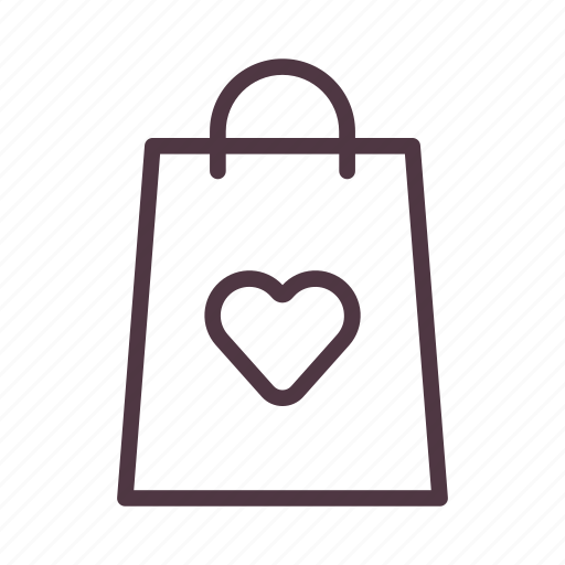 Bag, heart, love, outline, shopping, valentine icon - Download on Iconfinder
