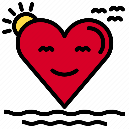 Anniversary, beach, heart, people, romance, smiling, together icon - Download on Iconfinder