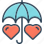 concept, emotion, feeling, romantic, two heart, umbrella, under 