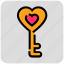heart, key, valentine day 
