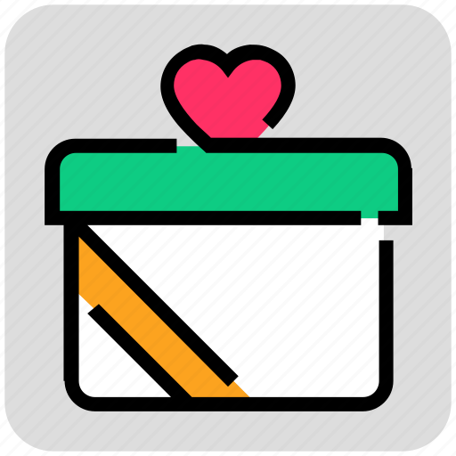 Gift box, heart, ribbon, valentine day icon - Download on Iconfinder