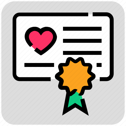 Badge, certificate, heart, valentine day icon - Download on Iconfinder