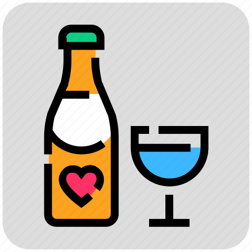 Alcohol, champagne, drink, heart, valentine day icon - Download on Iconfinder