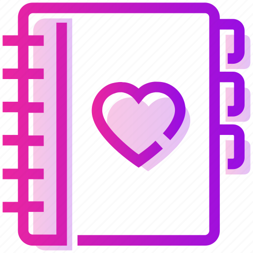 Contacts book, diary, heart, valentine day icon - Download on Iconfinder