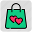 heart, purchases, shopping bag, valentine day 